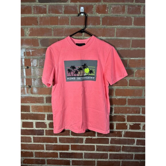 Alexander Wang Pink T-Shirt Mind Detergent Patch Beach Theme Size Small - Picture 1 of 6